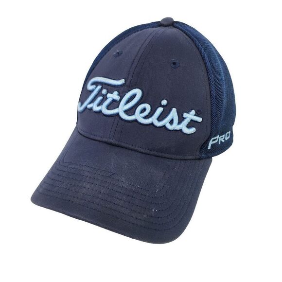 Titleist New Era Pro V1 Fitted Hats Size M/L NAVY BLUE CAP HATS - Picture 1 of 10